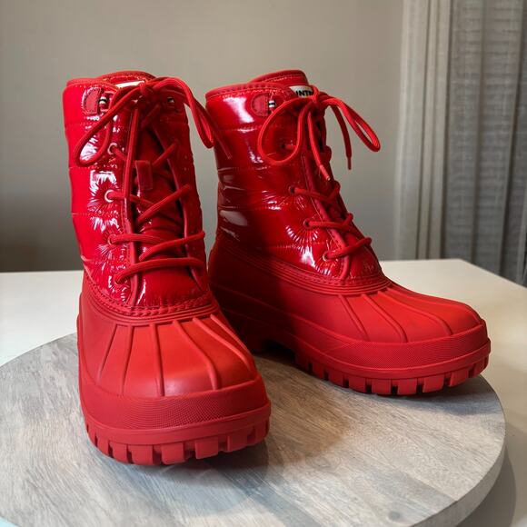 NIB Hunter Stanly Medium Red 610 Insulated Waterproof Duck Boots Women’s US Sz 9 - Picture 3 of 11